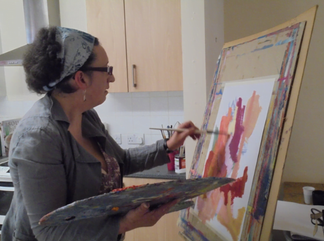 Jess Levine at easel